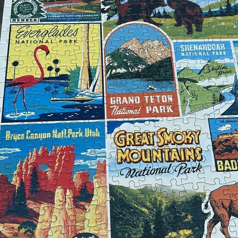 VintageLook National Parks 🏞️🌲Puzzle 🧩 1000 pieces! Gorgeous hues! Good times!